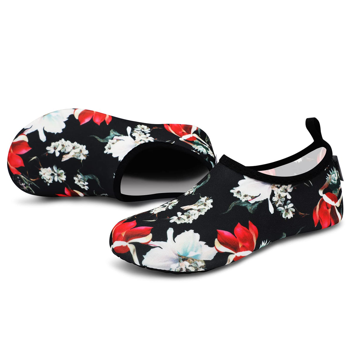 VIFUUR Water Sports Unisex Shoes Black Flower - 7.5-8.5 W US / 6-7 M US (38-39)