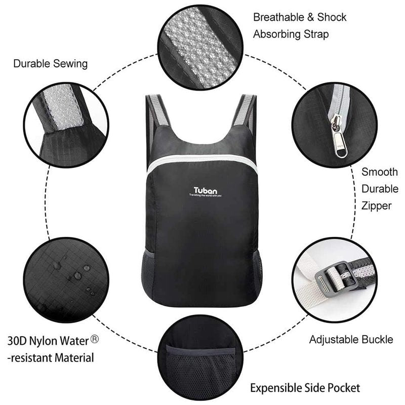Ultra Lightweight Packable Water Resistant Backpack for Travel Camping Outdoor Hiking Daypack