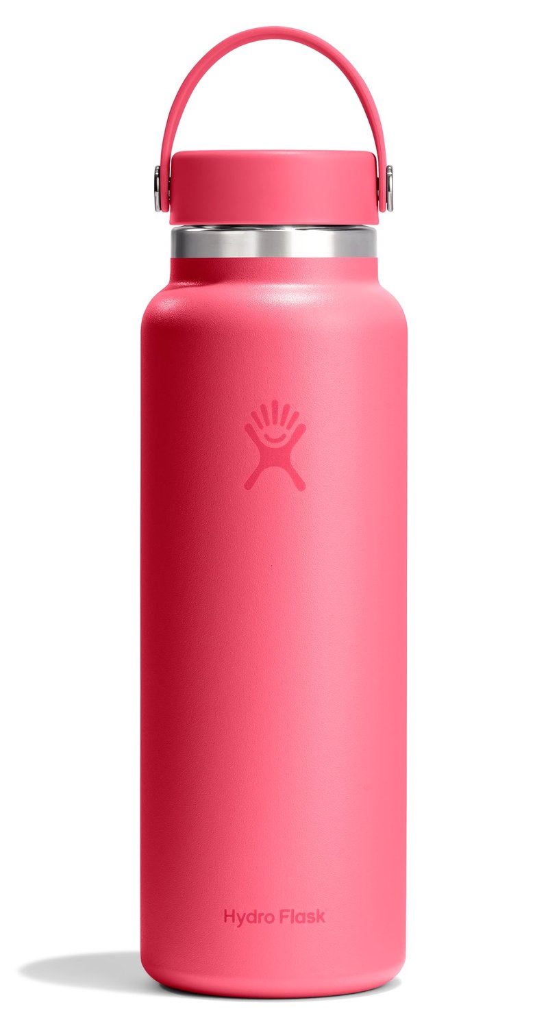 Hydro Flask Water Bottle - Insulated Stainless Steel - Wide Mouth Flex Lid, Non Spill, Leakproof and Refillable in 40 Oz Popstar Pink
