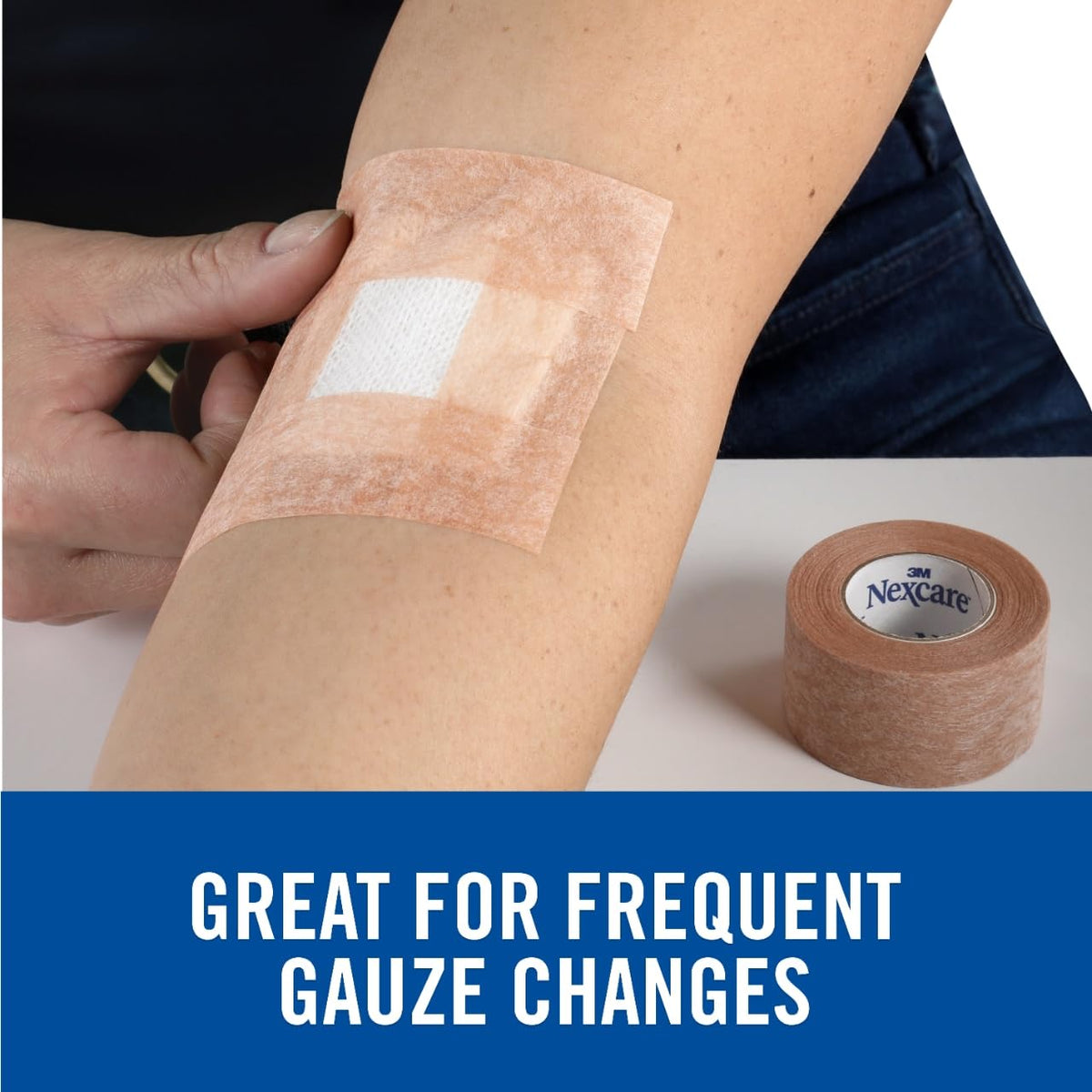 Nexcare Gentle Paper First Aid Tape T781-2PK, Tan, 1 in x 10 yds