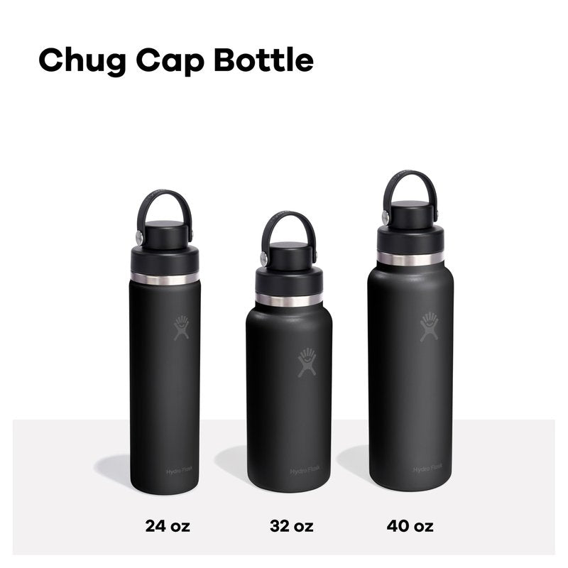 Hydro Flask Water Bottle - Insulated Stainless Steel - Wide Mouth Flex Chug Lid, Non Spill, Leakproof in 24 Oz Shale Gray