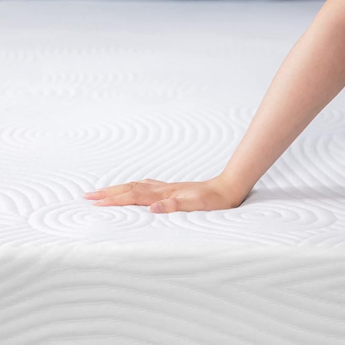 Mellow 10 Inch Cooling Gel-Infused Memory Foam Bed Mattress, Medium Firm Sleep and Breathable Fabric Cover, Twin , Mattress In A Box