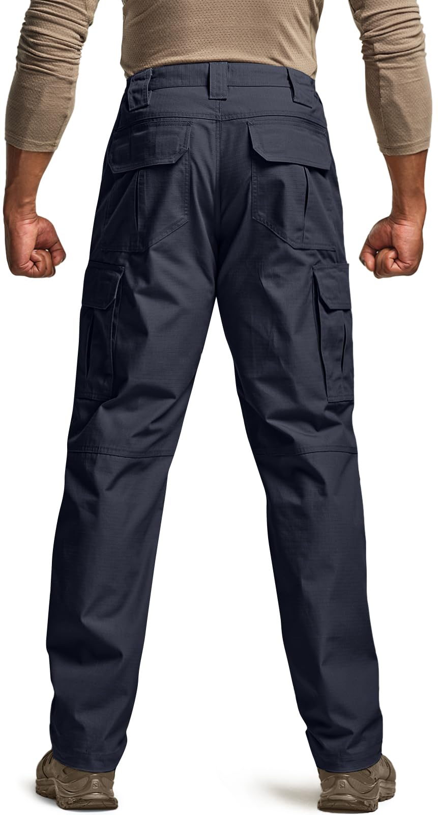 CQR Men's Tactical Pants, Water Resistant Ripstop Cargo Pants, Lightweight EDC Work Hiking Pants, Outdoor Apparel, Raider Police Navy, 44W x 32L