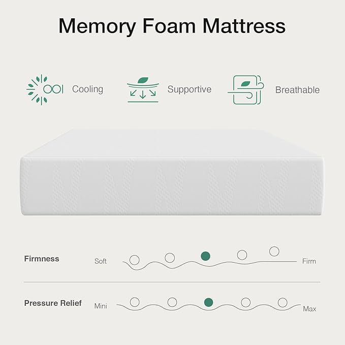 Novilla 6 Inch Full Bed Mattress, Gel Memory Foam Mattress for Pressure Relief & Comfort Sleep, CertiPUR-US Certified Mattresses Full