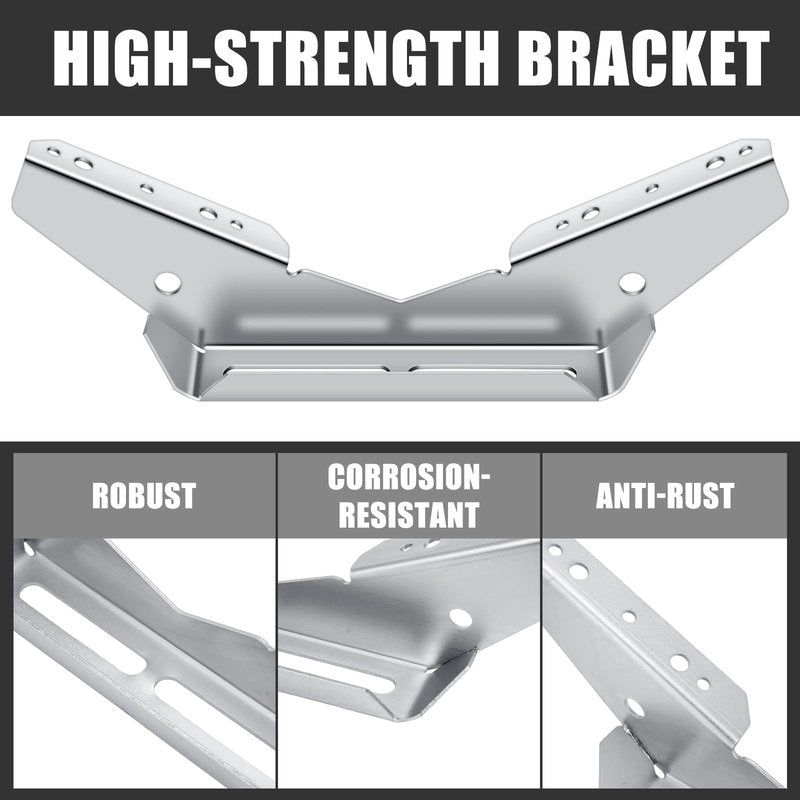 DaisyInner 8 Pcs Pontoon Wing Brackets Pontoon Trailer V Wing Bunk Galvanized Bracket Pontoon Boat Trailer Guides Lift Cradle Cleats Boat Trailer Parts Accessories