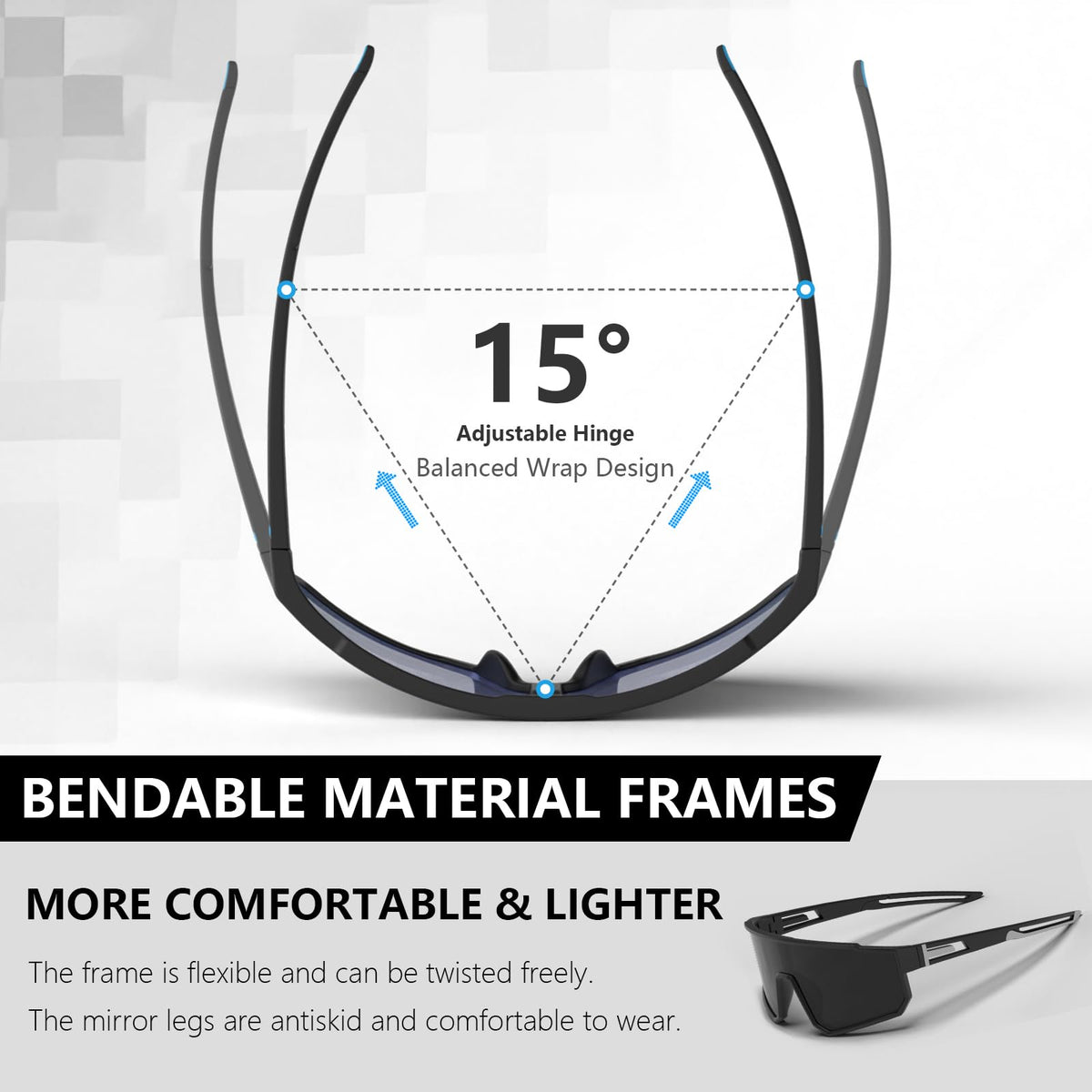IKTOD 3 Pack Polarized Running Sunglasses for Women Mens Sunglasses UV Protection for Cycling Baseball Fishing (3-Pack-Blue Black/Red Black/Green Black-W06)
