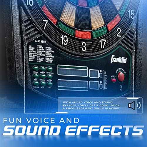 Franklin Sports Electronic Dart Board Sets - Soft Tip Electric Dartboard with Digital Scoreboard - (6) Darts Included