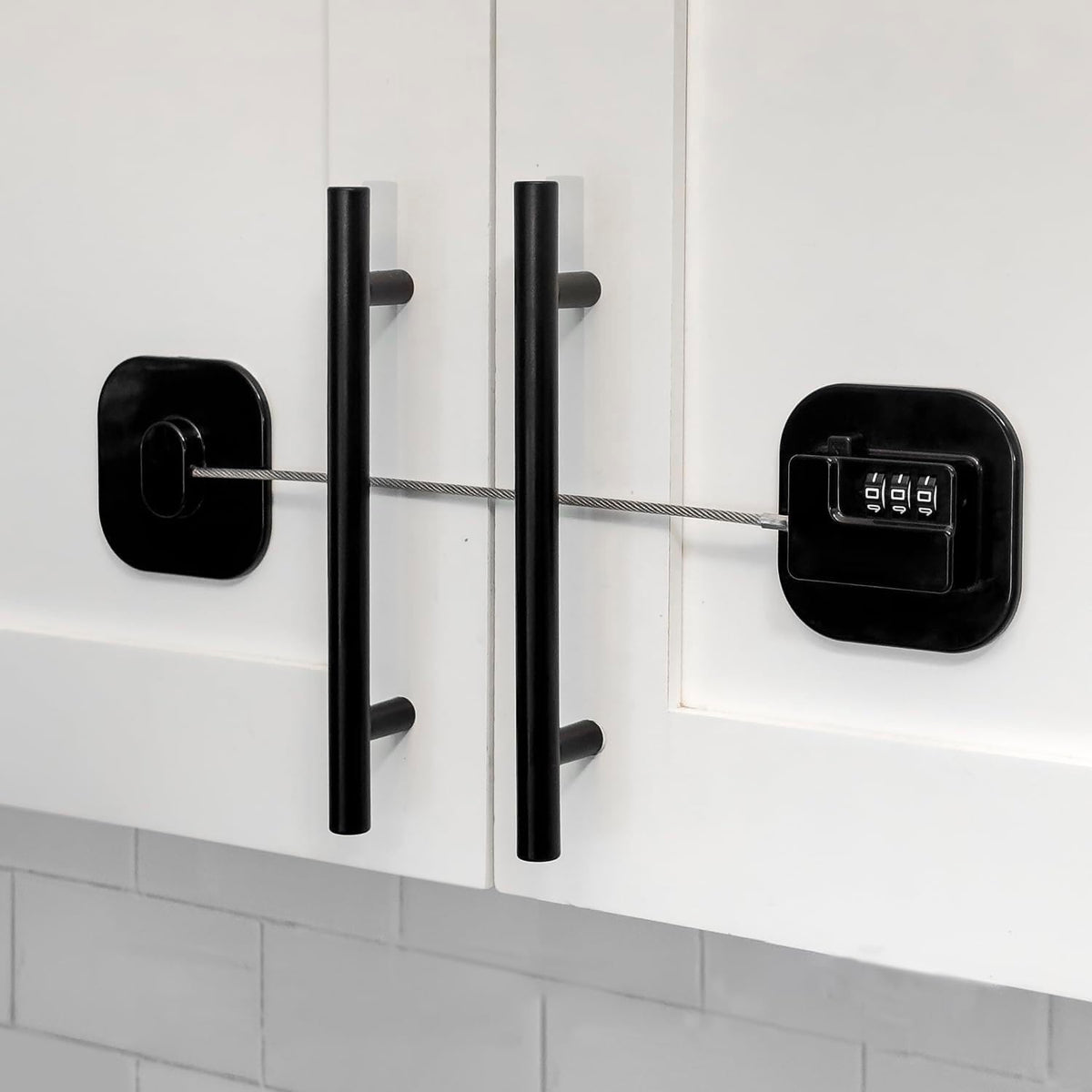 Child Safety Cabinet Locks, Fridge Lock with Combination, Closet Locks,Cabinet Lock(Black 2Pcs)