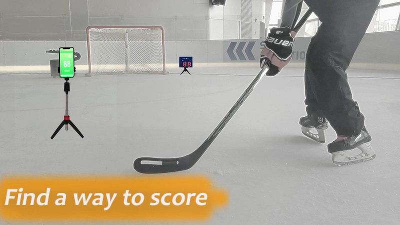 Potent Speed Radar Gun 2.0 – App-Enabled Hockey Shot Speed Tracker with USB Rechargeable Battery, Adjustable Angles & Tripod Mount – Ultra-Slim Design for Accurate Hands-Free Hockey Training