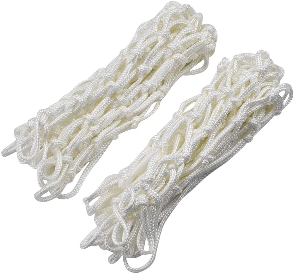 Y8HM 2Pcs Heavy Duty Basketball Net Replacement Fits Standard 12 Loop Basketball Hoop Net for Indoors and Outdoors Gym Equipment (White)