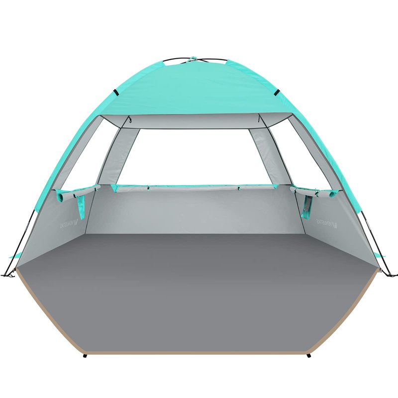 Venustas Beach Tent Sun Shelter for 3/4/6/8 Person, UPF 50+ UV Protection Beach Canopy, Lightweight and Easy Setup Cabana, Portable Beach Shade Tent