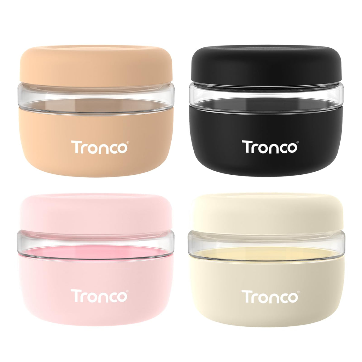 Tronco 16 oz Glass Food Storage & Lunch Bowl Containers with Airtight Lids