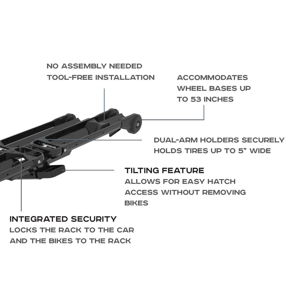 Saris MTR 1-Bike Hitch Car Rack, 1 Bike Carrier, Black