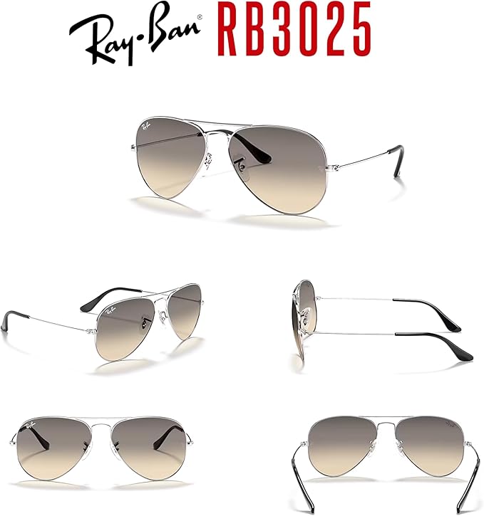 Ray-Ban RB3025 Metal Aviator Sunglasses For Men For Women +BUNDLE with ACCESSORY EYEWEAR KIT