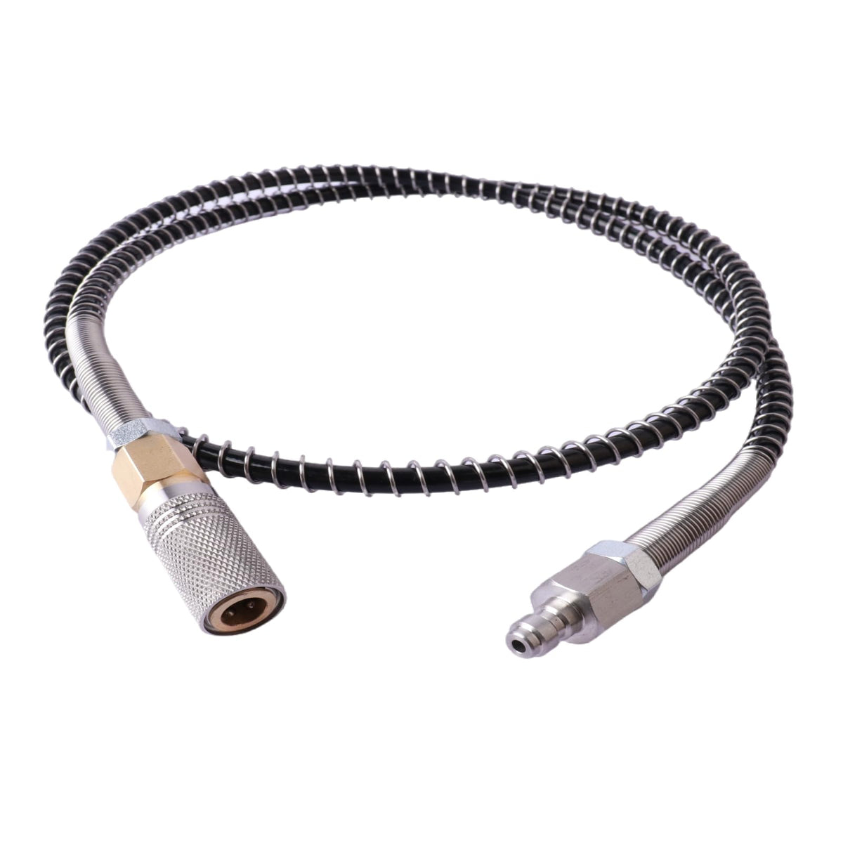 HHUXIUE Paintball Filling Equipment Adapter Air Hose Extension,39in Air Filling Station Charging System Whip Hose with 8mm Male and Female Qick Connector
