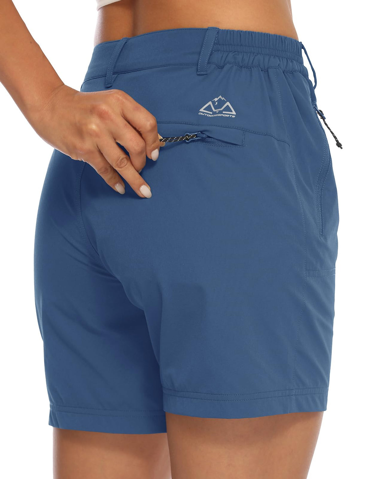 TBMPOY Womens 6" Hiking Cargo Shorts Quick Dry with Pockets Lightweight Work Golf Short Outdoor Active Summer for Women Blue L