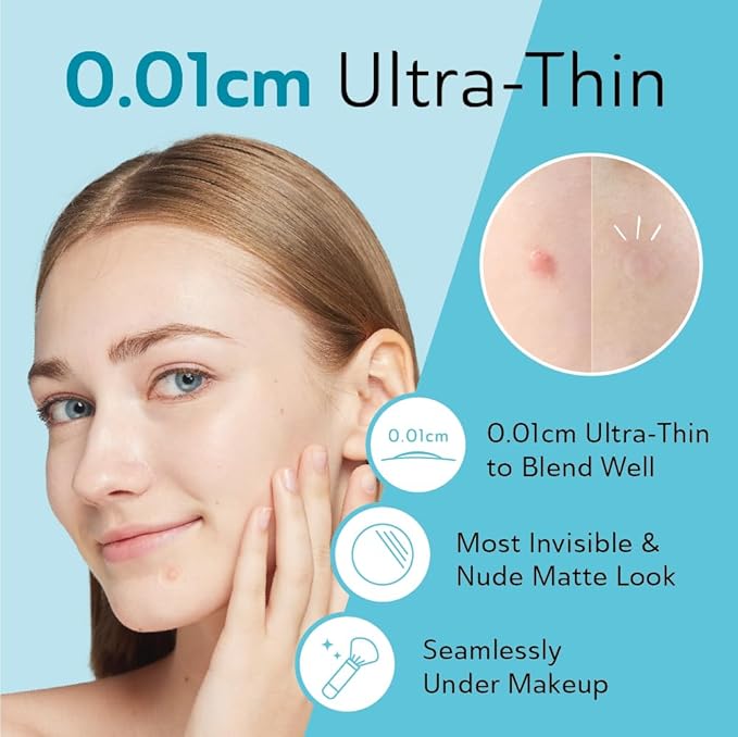 DERMA ANGEL Invisible Salicylic Acid Pimple Patches for Face - Redness Reducing Hydrocolloid Acne Patches, Clear Pimple & Zit Patches for Blind Pimples - 132 Count 2 Sizes Soothing Plus (Clear Patch)