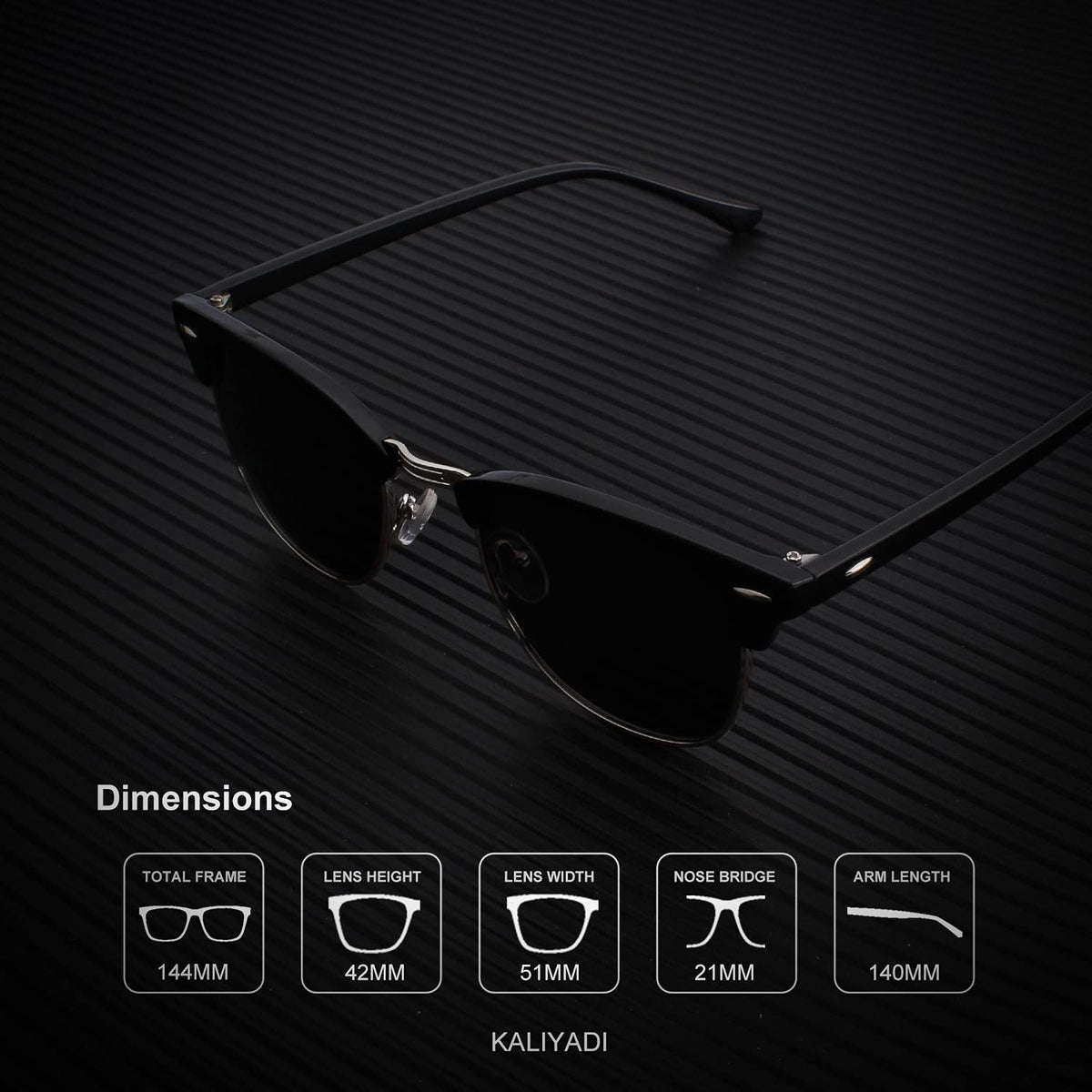 KALIYADI Polarized Sunglasses for Men and Women Semi-Rimless Frame Driving Sun glasses UV Blocking