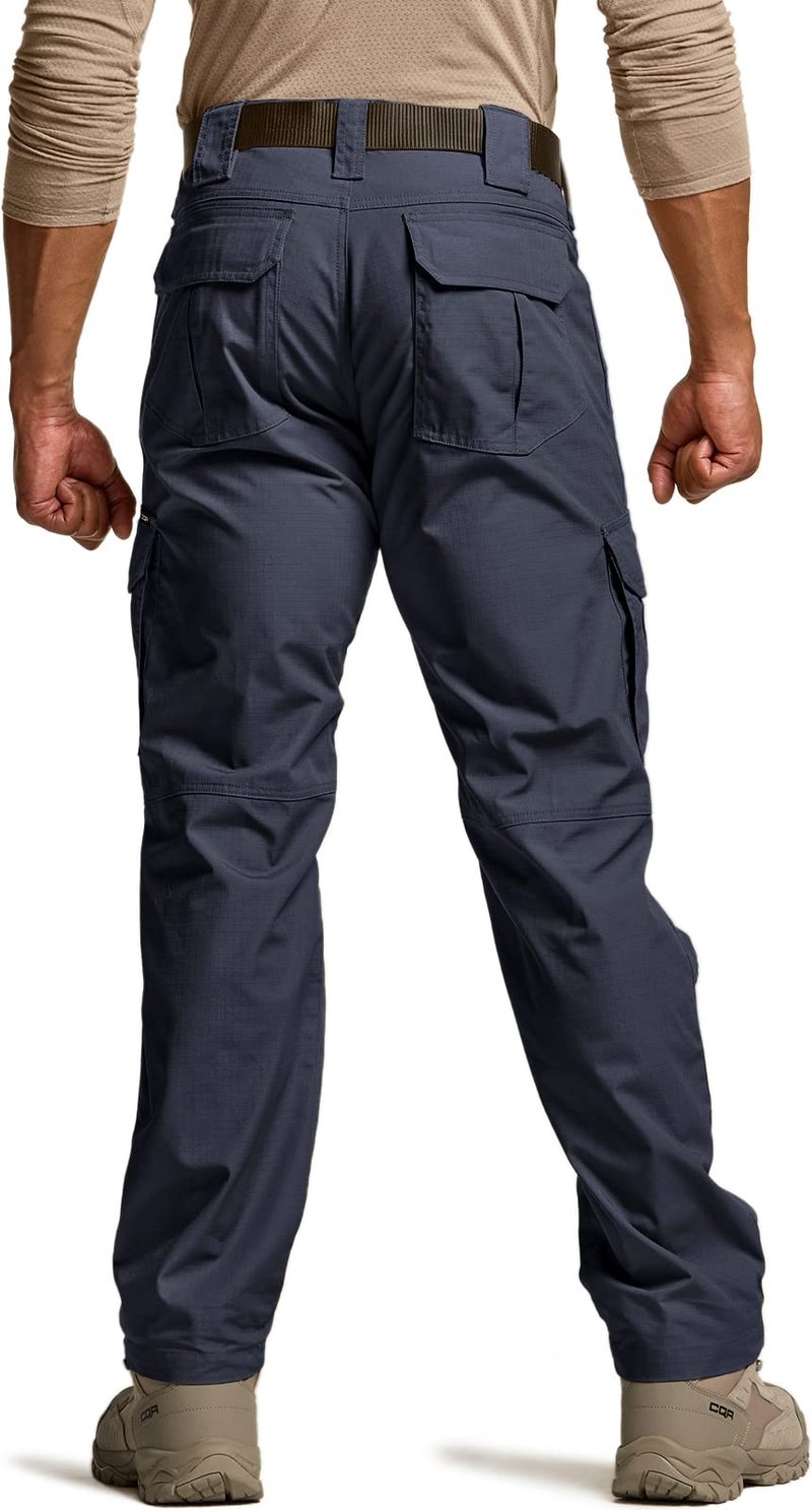 CQR Men's Tactical Pants, Water Resistant Ripstop Cargo Pants, Lightweight EDC Work Hiking Pants, Outdoor Apparel, Duratex Mag Pocket Police Navy, 40W x 30L