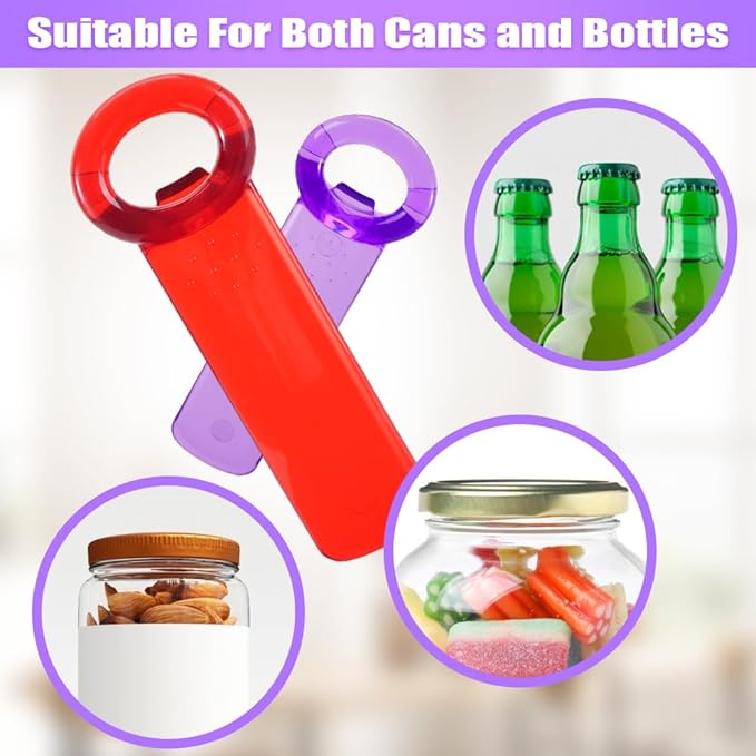 FDKYOEK 2 PCS Jar Opener, Jar Key Opener, Easy Grip Jar Lid Opener for Weak Hands, Plastic Jar Opener for Elderly and Seniors
