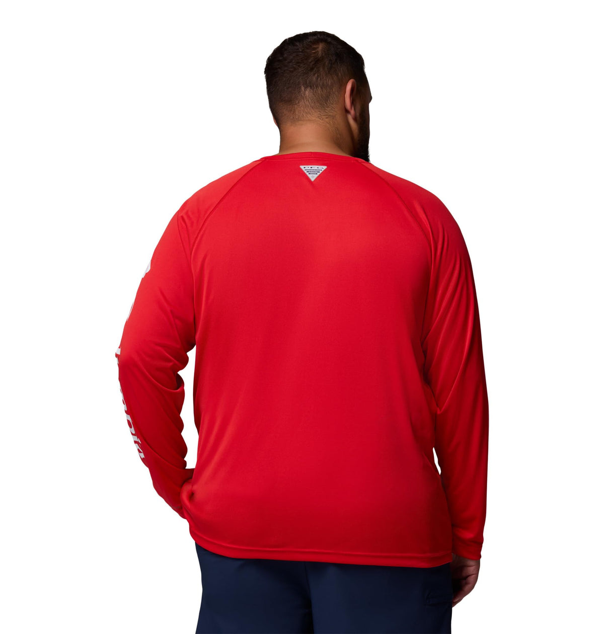 Columbia Men's PFG Terminal Tackle Long Sleeve Fishing Shirt, Red Spark/White Logo, Large
