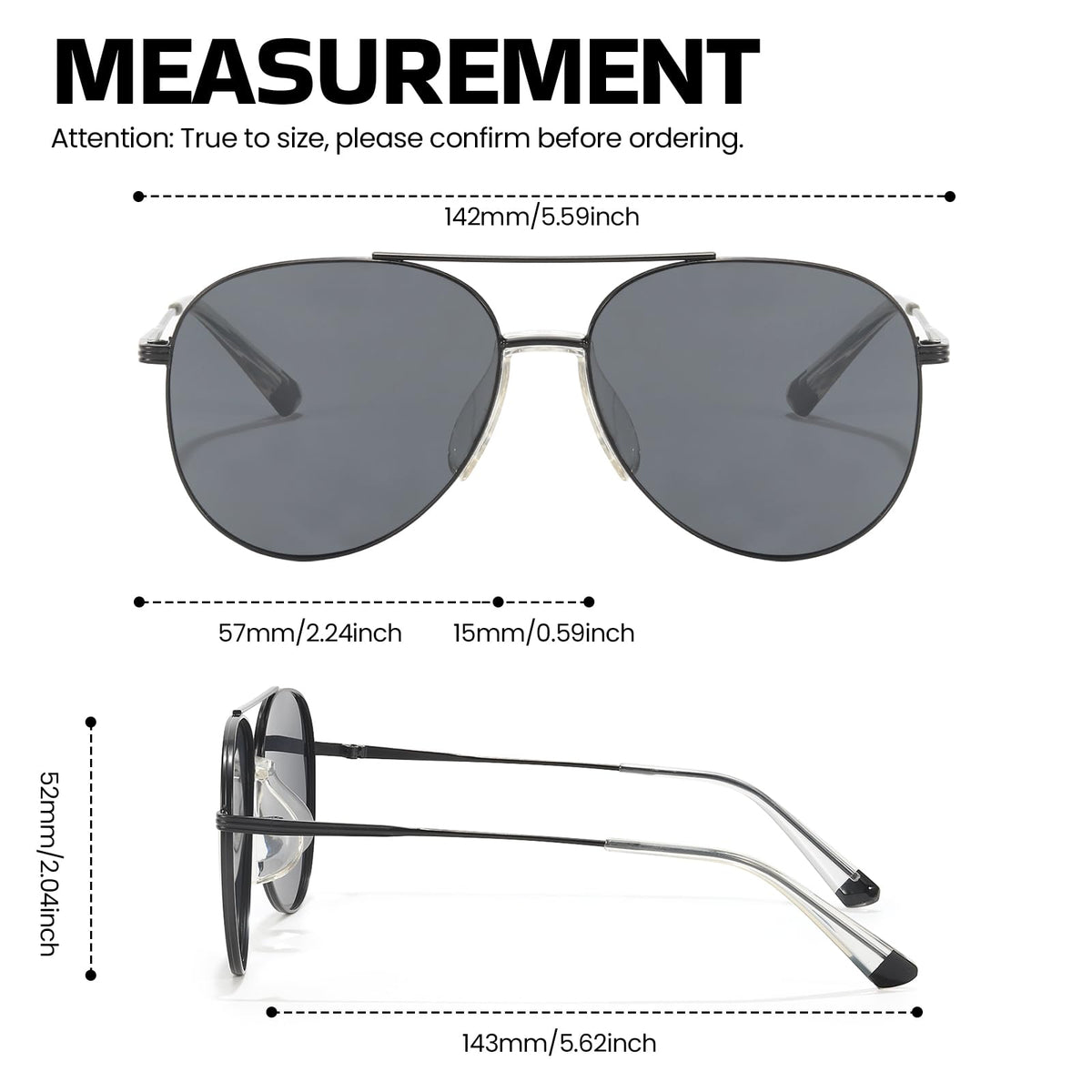 DreamCalf Tangle Free Aviator Sunglasses Polarized Sun Glasses for Women Men with UV Protection Fashion Trendy Shades