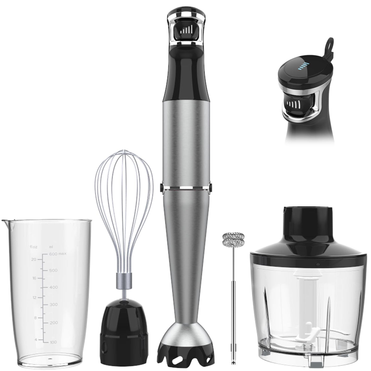 Turelar Immersion Blender Handheld Corded, 1100W 5 in 1 Hand Blender Set