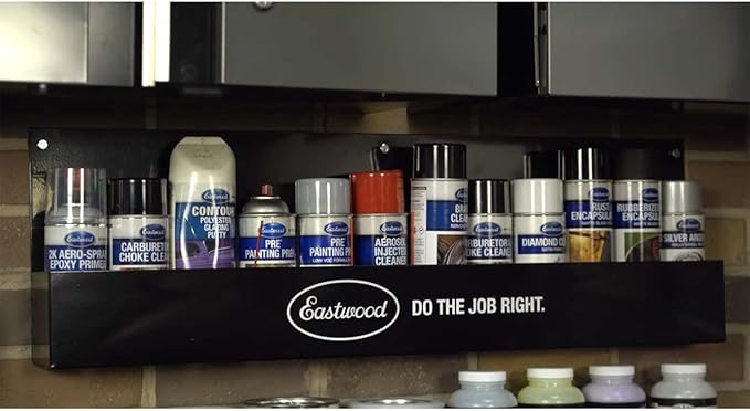 Eastwood Aerosol Can Rack | Aerosol Storage and Organizer | Mountalble Extra Wide Steel Construction | 12 Can Holes, Black