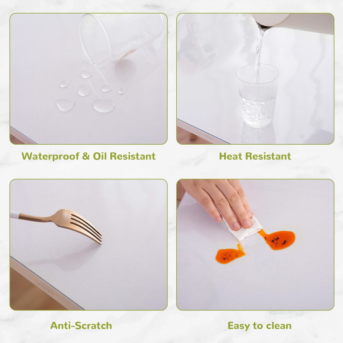 Eisdroma 16 x 72 Inch Clear Table Cover Protector, Clear Desk Mat, Transparent Table Protector, 1.5mm Plastic Table Cover, Vinyl Table Protector, Desk Mats on Top of Desks