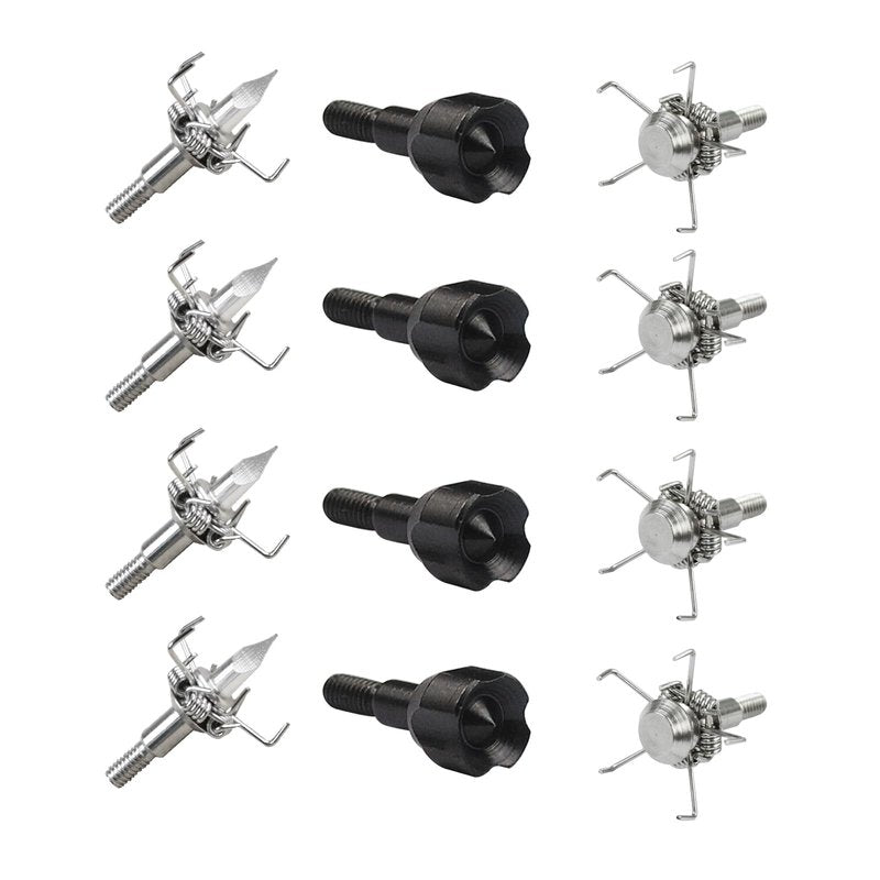 TY Archery Broadheads 100 Grain Hunting Small Game Judo and Hammer Mixed 12PK Arrow Tips Screw-in Arrowheads