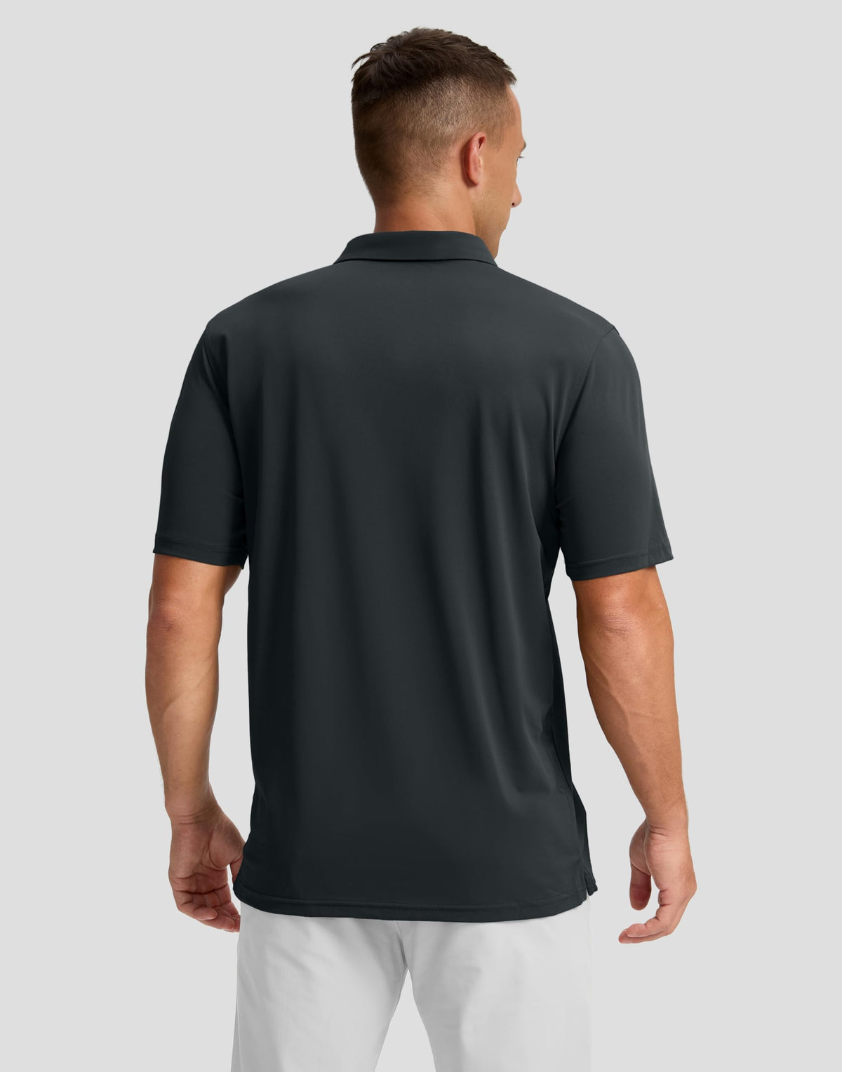 G Gradual Men's Golf Shirts Quick Dry Moisture Wicking Performance Short Sleeve Collared Polo Shirts for Casual Athletic Business (Black Galaxy, L)