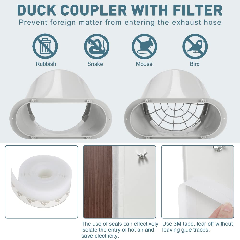 Portable Air conditioner Window Kit, Adjustable Vertical/Horizontal Sliding Window Kit Plate for Unit, AC Window Vent Seal Suitable for 5.9” AC Exhaust Hose