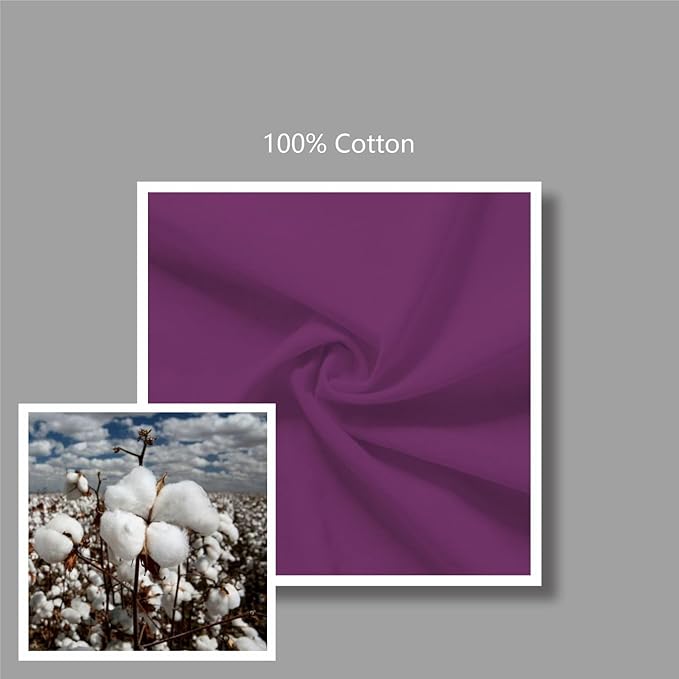TOPDesign 6-Pack Economical 16"x15" Purple Cotton Tote Bag, Lightweight Medium Reusable Grocery Shopping Cloth Bags, Suitable for DIY, Advertising, Promotion, Gift, Activity