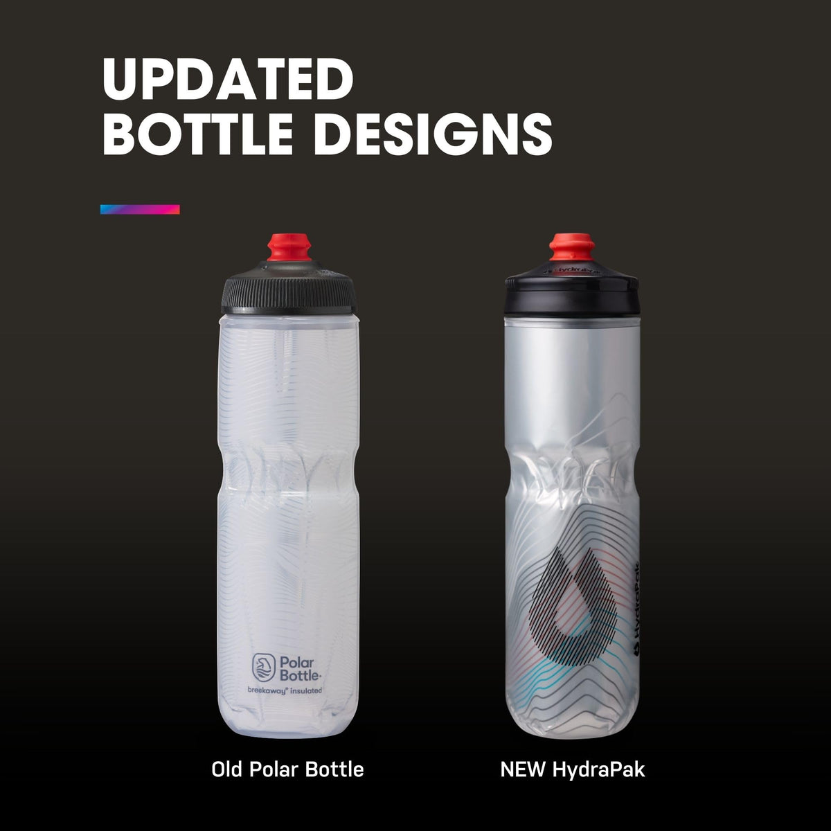 HydraPak | Polar Bottle - Polar Surge Insulated Bike Water Bottle 2-Pack - High Flow, Cycling & Sports Squeeze Bottle (Ascent Blue, 600ml / 20oz)