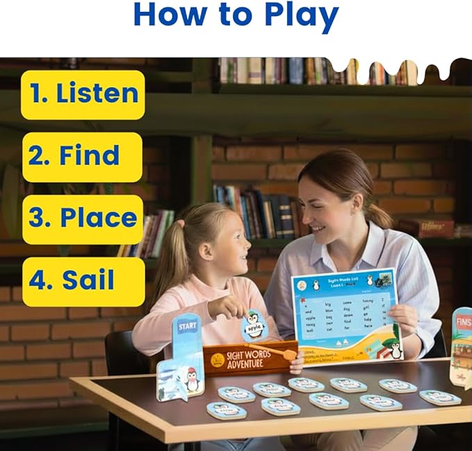 Sight Words Adventure Game | 300 High-Frequency Words for Pre-K to Grade 2 | Sight Word Flash Cards | Preschool Learning Activities | Classroom Must Haves | Kids Ages 3–6 | Up to 4 Players