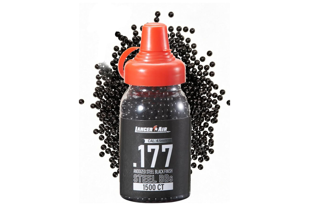 Lancer Tactical 4.5mm / .177 Cal Steel BBS - Anodize Steel Black Finish (1500 Count)