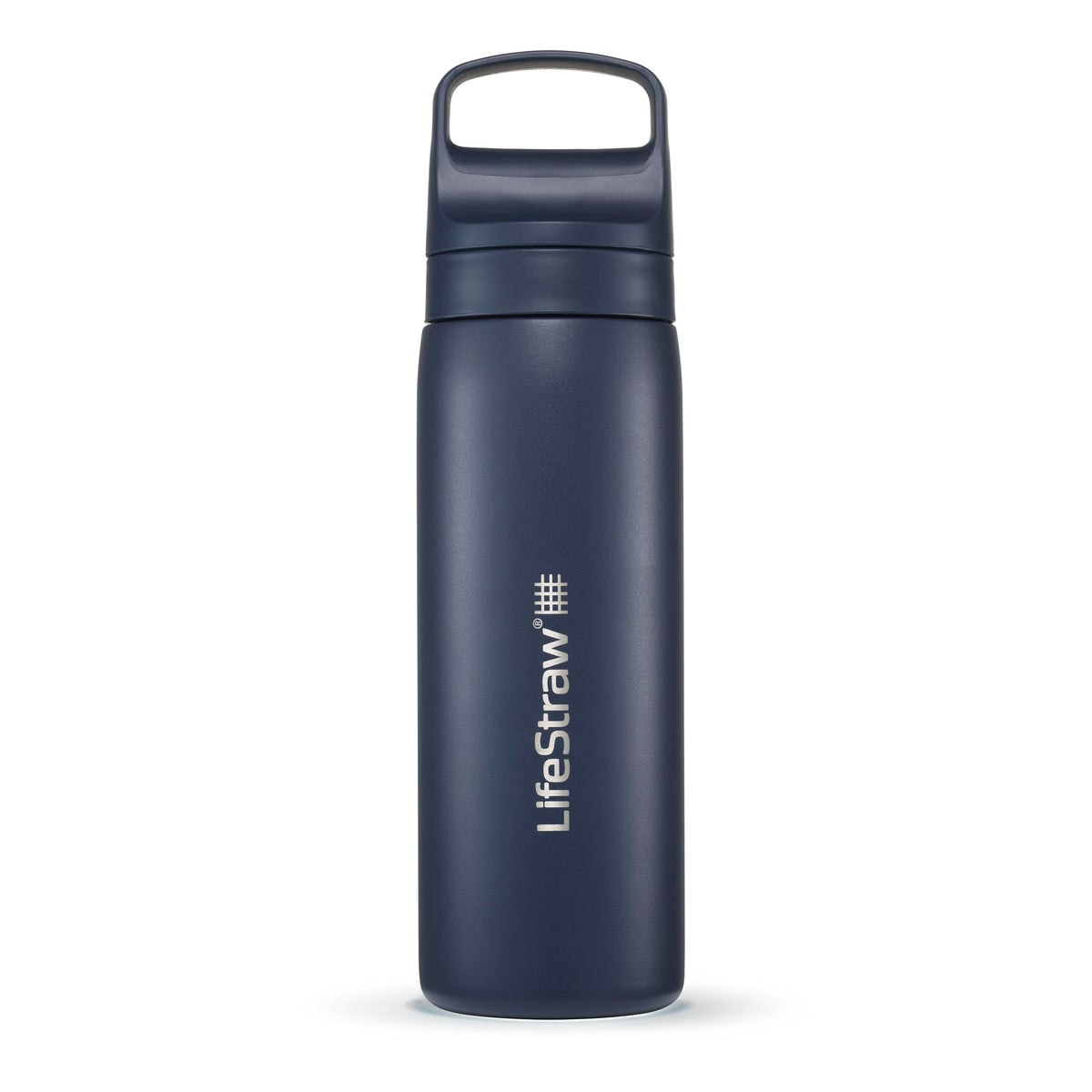 LifeStraw Go Series — Water Bottle Stainless Steel Bottle, 18oz, Aegan Sea, Removes Bacteria, Parasites, Microplastics, Improves Taste