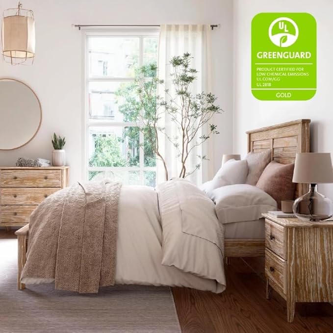 Grain Wood Furniture Greenport Solid Wood Platform Bed, Queen Size, Brushed Driftwood