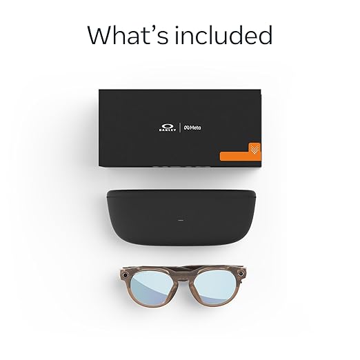 Oakley Meta HSTN, Brown Smoke | Smart AI Glasses for Men, Women — Performance for Sports, Athletes — Camera, Audio, Video — 8 Hour Battery — 3K HD Resolution — Deep Water Polarized Lenses
