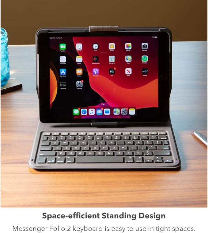 ZAGG Messenger Folio 2 Tablet Keyboard & Case, Laptop-Style Keys, Built-in Stand for iPad 11" (A16) & 10.9-inch 10th GEN iPad