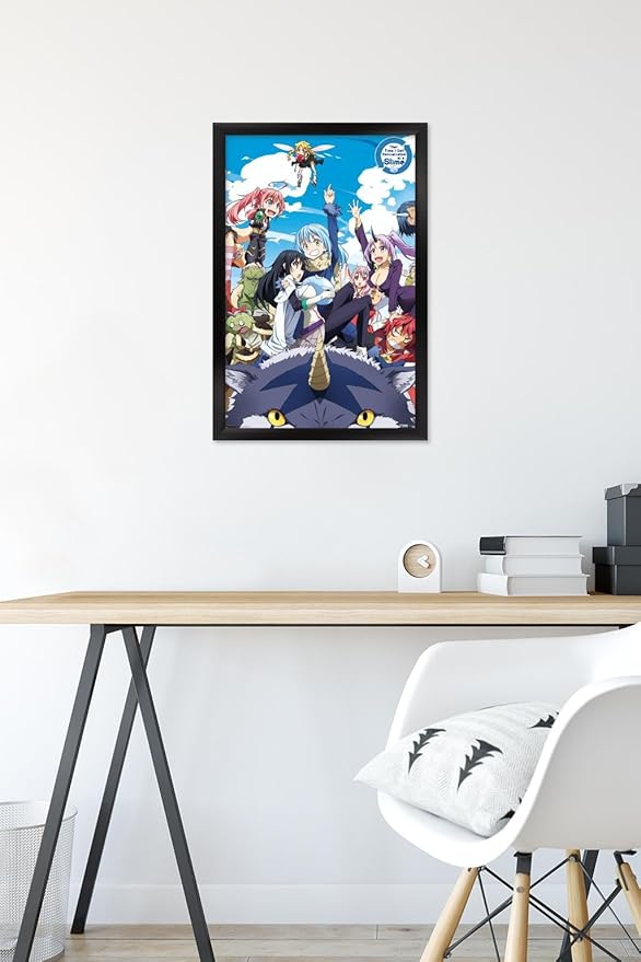 Trends International That Time I Got Reincarnated As A Slime - Group Wall Poster, 14.725" x 22.375", Black Framed Version