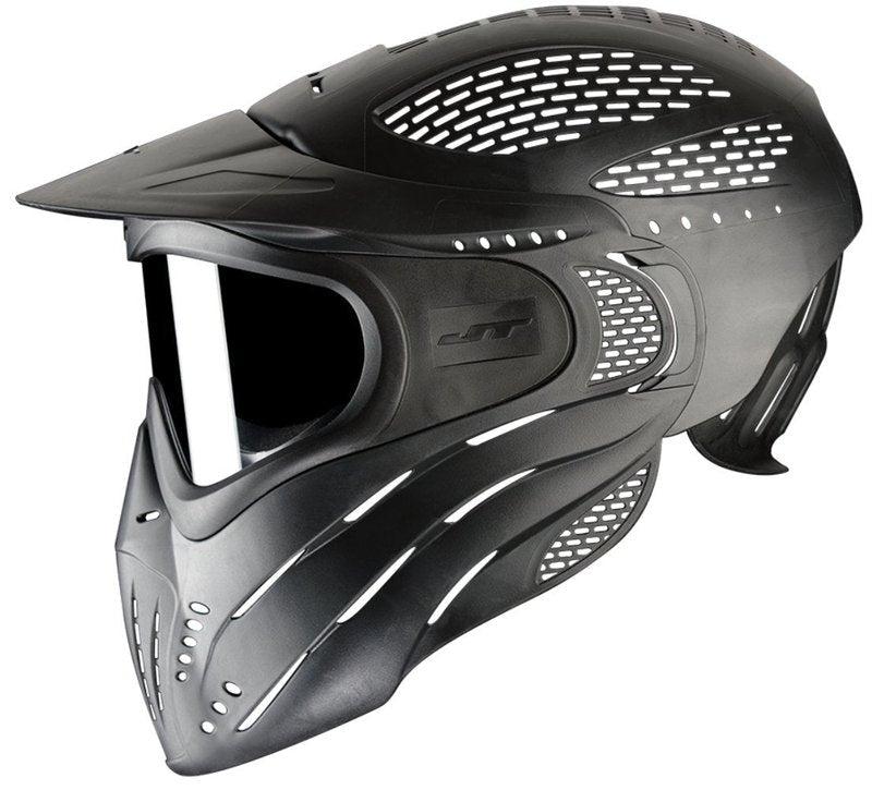 JT Premise Total Headshield Paintball Goggle Mask, Full Head Coverage, 260° View, Quick-Change Lens, Black with Standard Lens