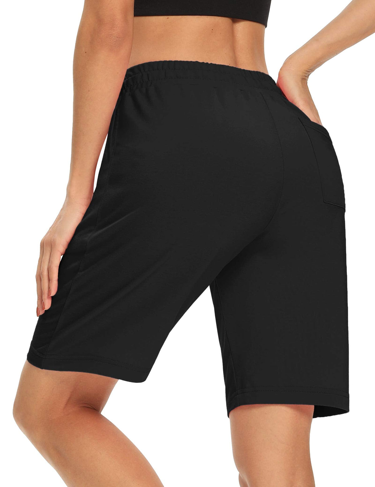 DIBAOLONG Womens Yoga Shorts Loose Drawstring Bermuda Shorts with Pockets