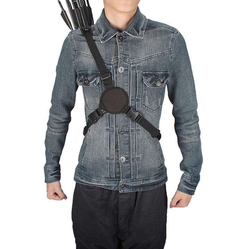 Kratarc Archery Multi-function Heavy Duty Back Arrow Quiver with Molle System Shoulder Hanged Target Shooting Quiver for Arrows (Black- for Right-handed)