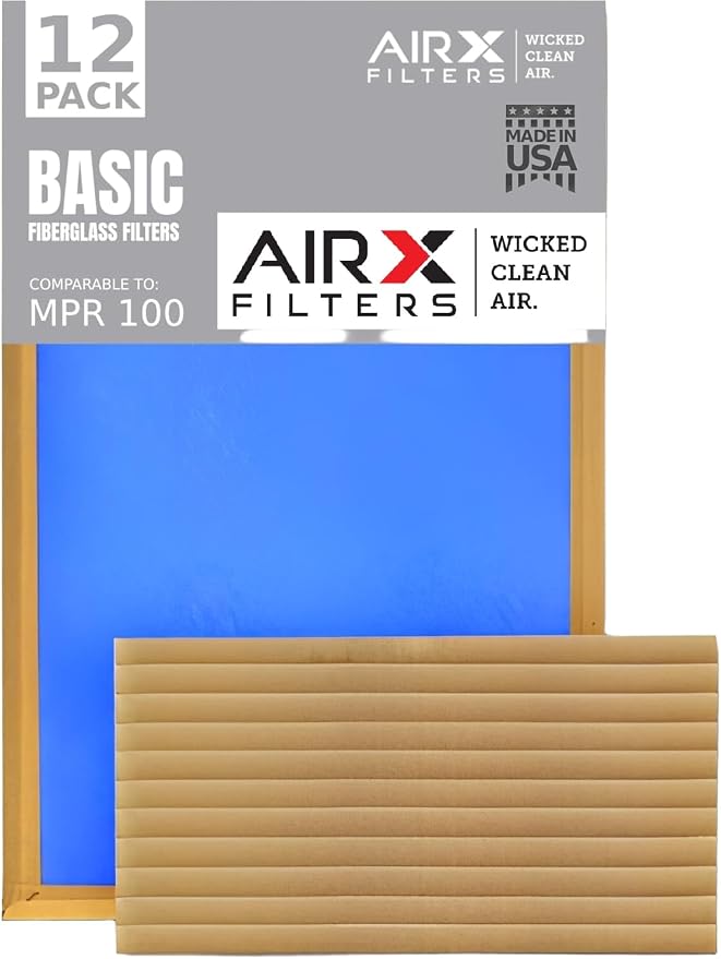 16x24x2 Air Filter Comparable to MPR 100 Basic Economy Furnace Filters