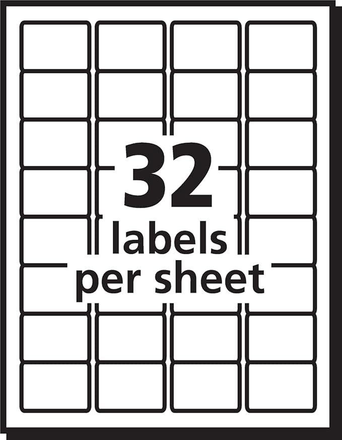 Avery Durable White Cover up ID Labels for Laser Printers, 1.25" x 1.75", Pack of 1600 (6576)