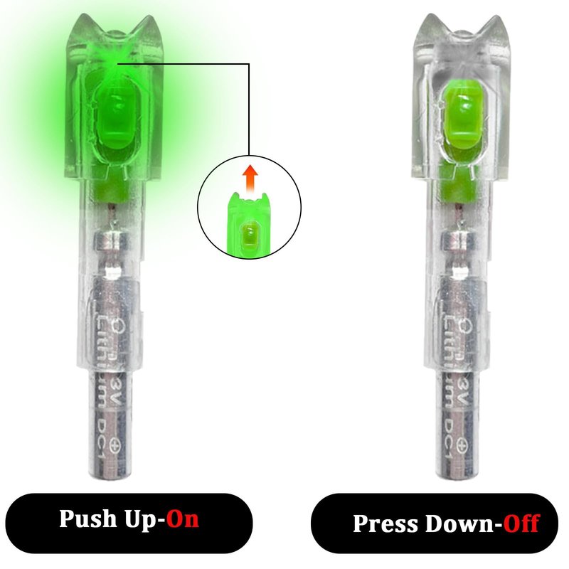 sntxmy 6-Pcs Crossbow Bolts Lighted Nocks Lights Up Automatically with Bushings for (.285/.297/.300/.305)