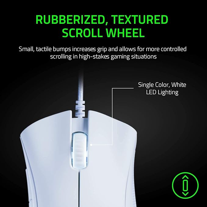 Razer DeathAdder Essential Gaming Mouse: 6400 DPI Optical Sensor - 5 Programmable Buttons - Mechanical Switches - Rubber Side Grips - Mercury White,(Pack of 10)