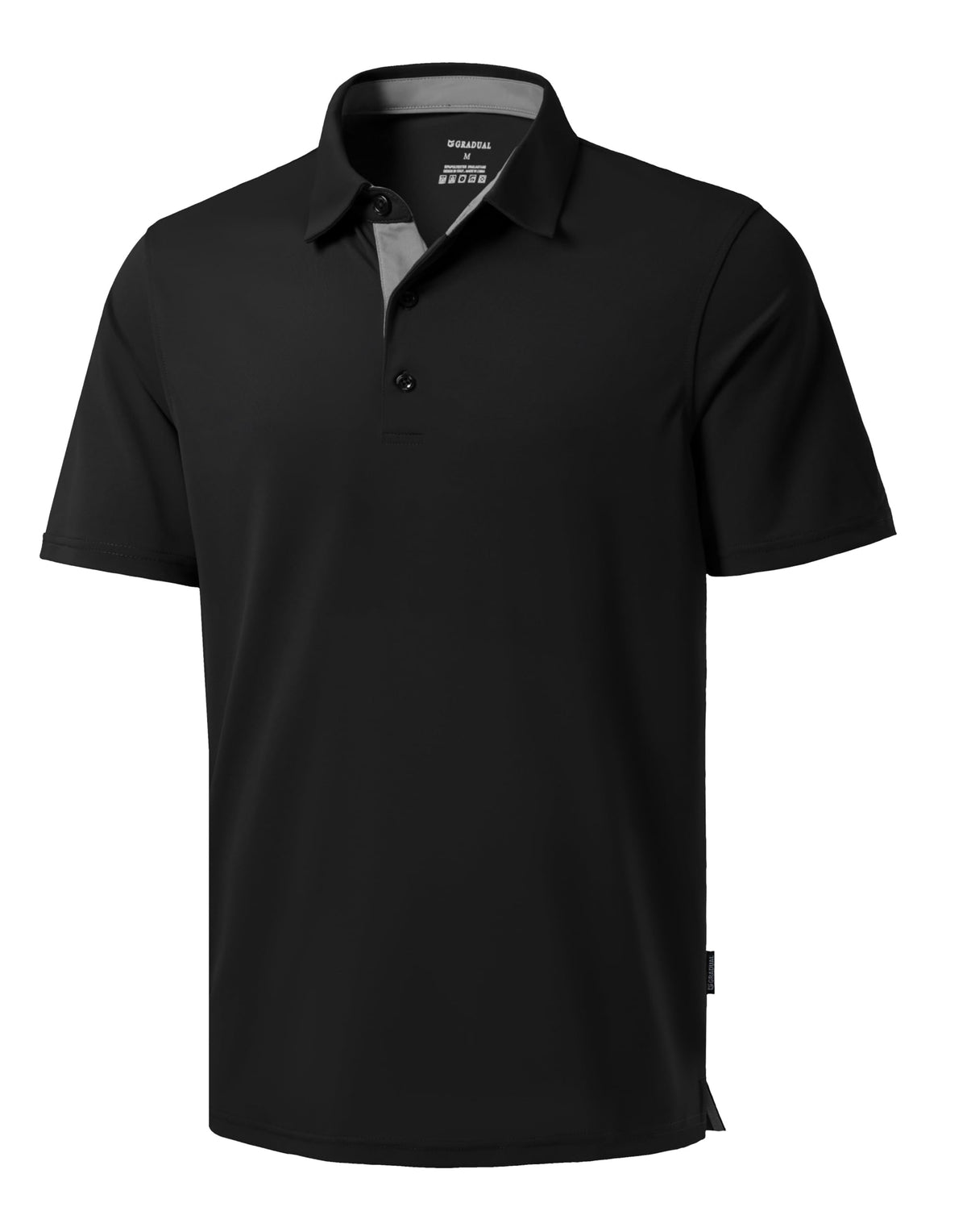 Men's Golf Polo Shirts Dry Fit Performance Short Sleeve Shirt, Black, S