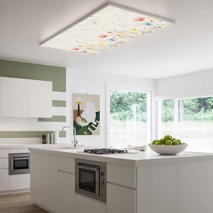Fluorescent Light Covers for Ceiling Lights Spring Poppy Floral Magnetic Light
